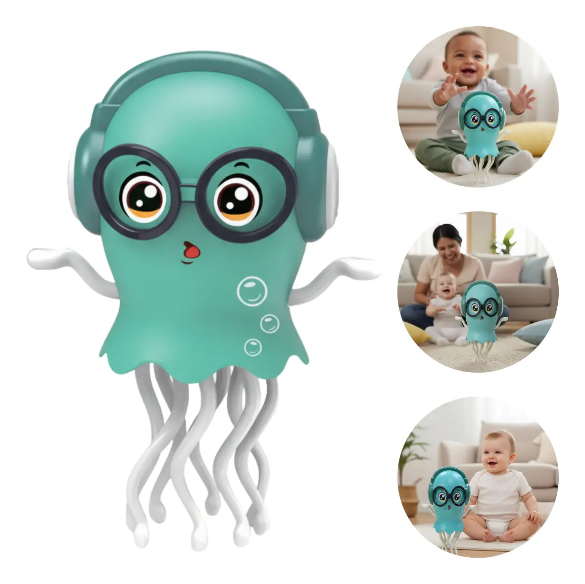Pulpo bailarín interactivo con música, luces y movimiento | Recargable USB
